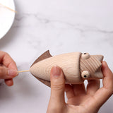 Toothpick holder wooden squid shape