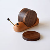 cup mat wooden snail shape