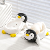 Soap dish Drainer Ceramic Penguin