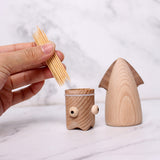 Toothpick holder wooden squid shape