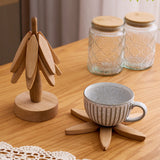 cup mat wooden tree shape