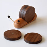 cup mat wooden snail shape