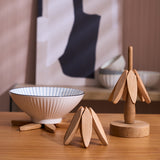 cup mat wooden tree shape