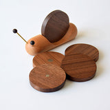 cup mat wooden snail shape