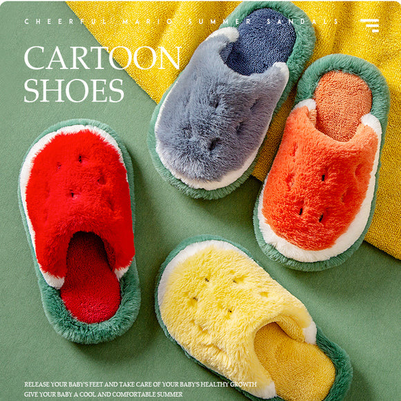 Cute indoor slippers fluffy cold room shoes light