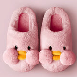 Cute Room Shoes Duck Design Fluffy Slippers Cold Protection