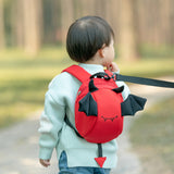 Children's Backpack with Lost String Loss Prevention Bat Stretchable Black Red