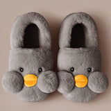 Cute Room Shoes Duck Design Fluffy Slippers Cold Protection