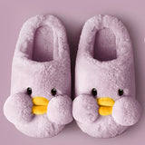 Cute Room Shoes Duck Design Fluffy Slippers Cold Protection