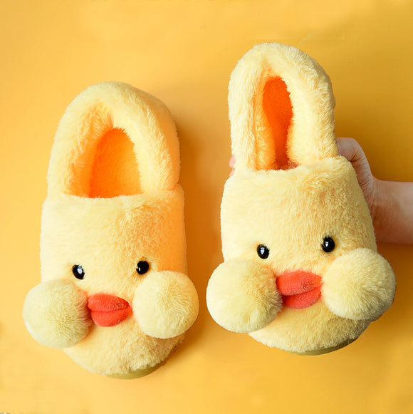 Cute Room Shoes Duck Design Fluffy Slippers Cold Protection