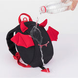 Children's Backpack with Lost String Loss Prevention Bat Stretchable Black Red