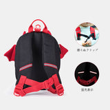 Children's Backpack with Lost String Loss Prevention Bat Stretchable Black Red