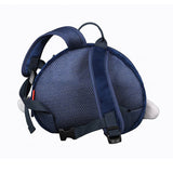 Children's backpack with lost string, loss prevention, penguin, stretchable, blue