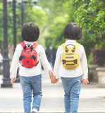 Children's backpack with lost string, loss prevention, honey, ladybug, stretchable, red, yellow