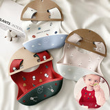 [Set of 2] Cute Baby Bib, Waterproof Silicone, Children's Apron, For Space Meals, Baby Gifts