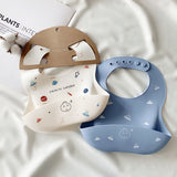 [Set of 2] Cute Baby Bib, Waterproof Silicone, Children's Apron, For Space Meals, Baby Gifts