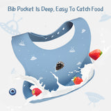 [Set of 2] Cute Baby Bib, Waterproof Silicone, Children's Apron, For Space Meals, Baby Gifts